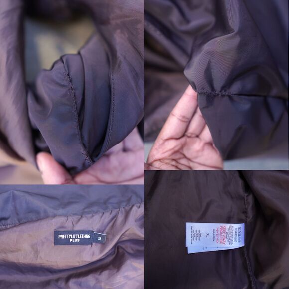 PLT Plus Cropped Puffer Vest XL Brown Utility Gorpcore Quilted Zip Front - Picture 13 of 16